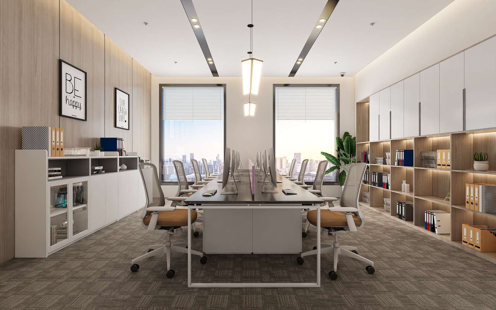 Modern apartment interior with living area